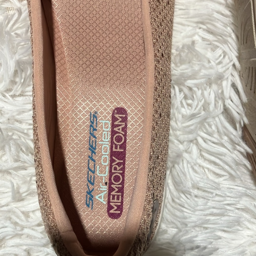 Skechers Women's Beige Knit Flats - Picture 6 of 7